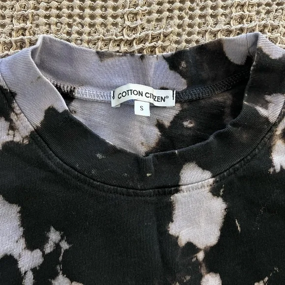 Cotton Citizen Tokyo Tie Dye Crop Tee Women's Small Crewneck Lavender Black - Picture 4 of 6